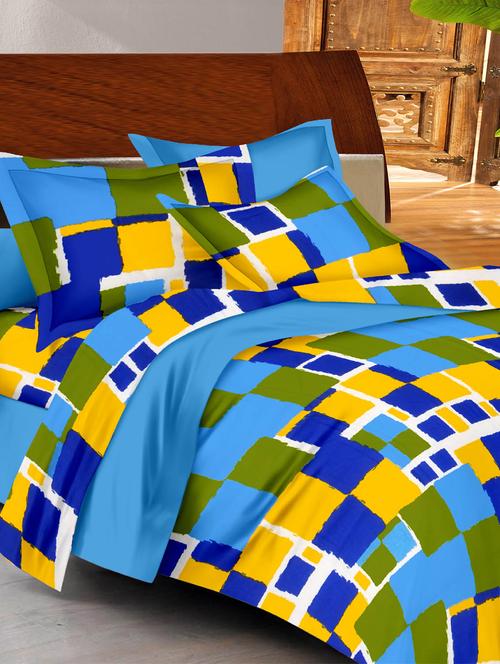 144 tc cotton double bedsheet with 2 pillow covers - 10014334 - Very Small Image - 1