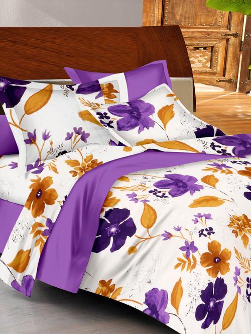 144 tc cotton double bedsheet with 2 pillow covers - 10014341 - Very Small Image - 1