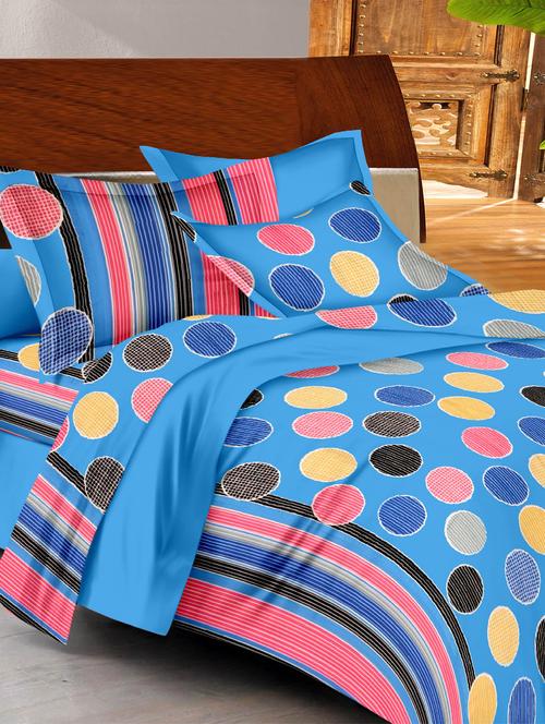 144 tc cotton double bedsheet with 2 pillow covers - 10014366 - Very Small Image - 1