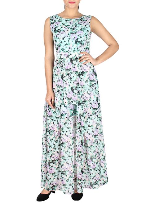 green georgette dress - 10443720 - Standard Image - 1