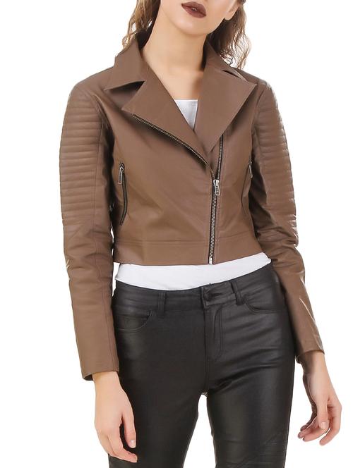 brown leather jacket - 12485573 - Standard Image - 1