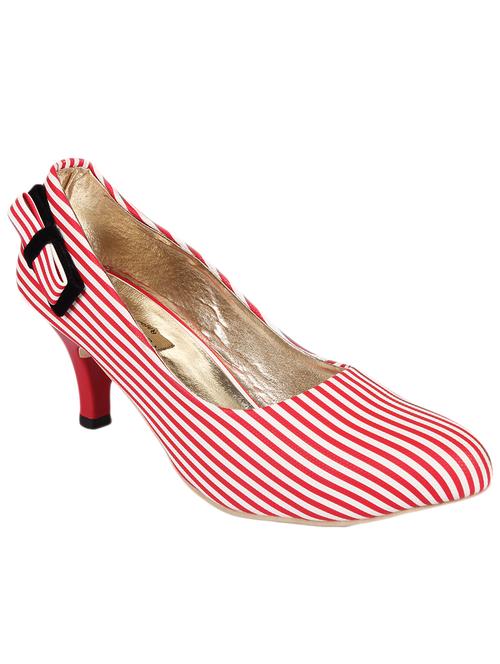 red faux leather slip on pumps - 13448021 - Standard Image - 1