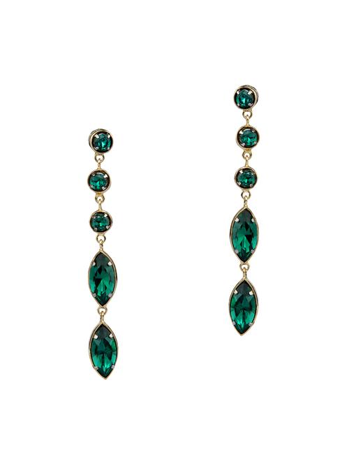 jade & jewels green gold plated drop earring - 13773954 - Standard Image - 1
