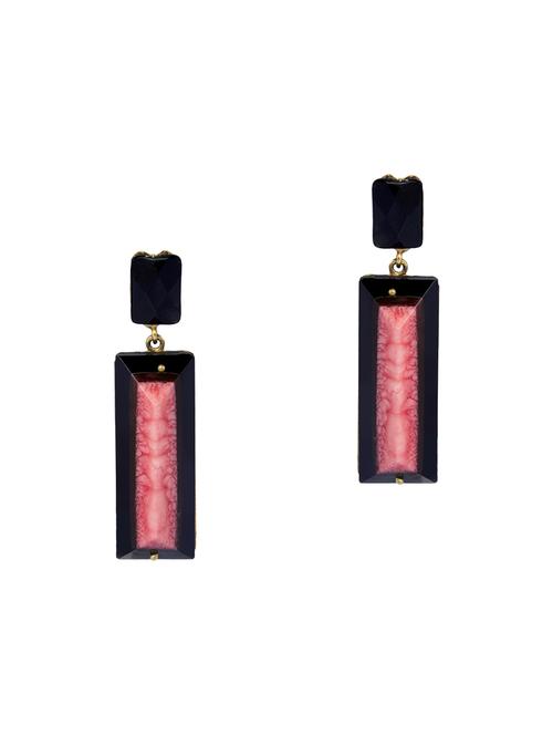 jade & jewels pink metal drop earring - 13773956 - Standard Image - 1