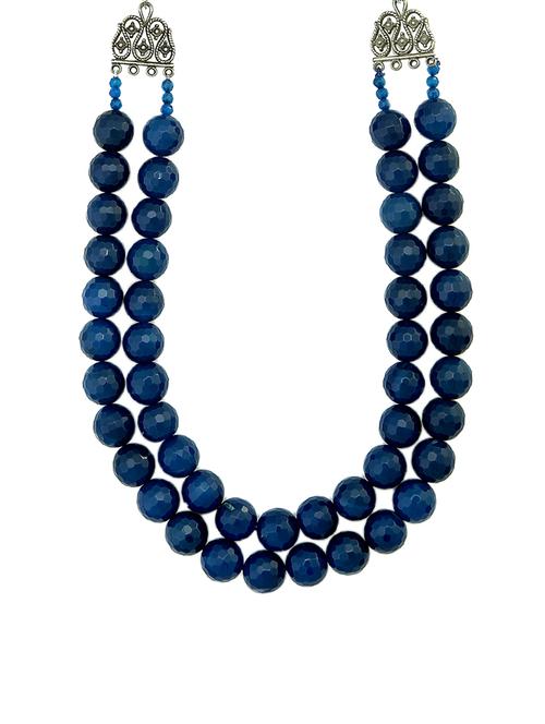 jade & jewels blue metal long necklace - 13773959 - Standard Image - 1