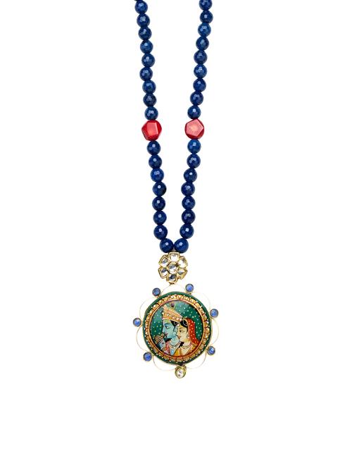 jade & jewels blue gold plated long necklace - 13773965 - Standard Image - 1