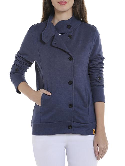 solid blue cotton jacket - 13892826 - Standard Image - 1