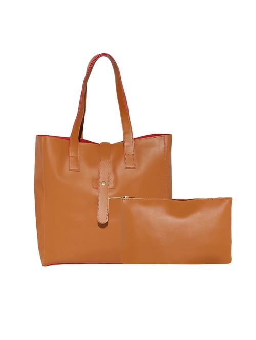 tan leatherette regular tote - 13916869 - Standard Image - 1