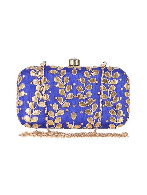 blue metal clutch - 14170575 - Standard Image - 1