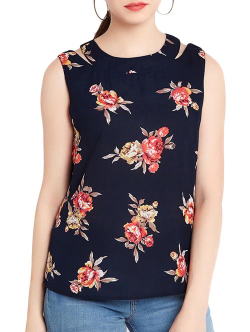 cut out detail floral top - 14319671 - Standard Image - 1