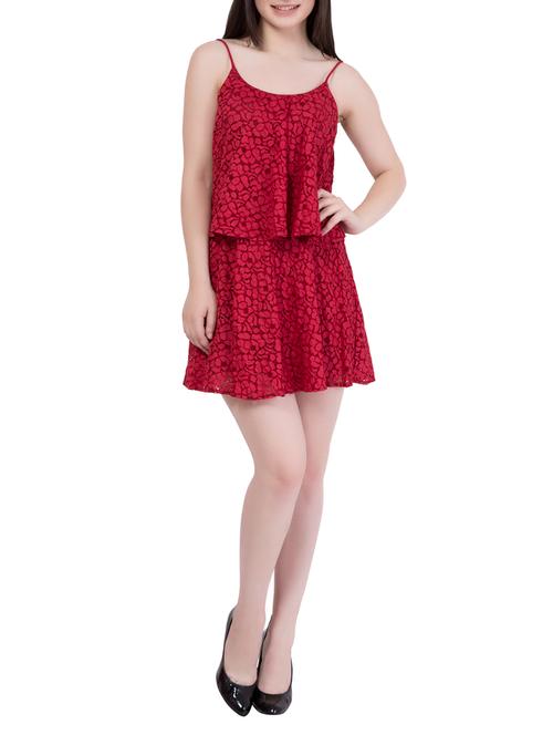 red floral layered dress - 14445533 - Standard Image - 1