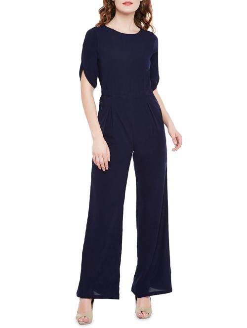 overlap sleeved full leg jumpsuit - 14482358 - Standard Image - 1
