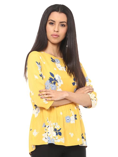 floral boat neck top - 14531901 - Standard Image - 1