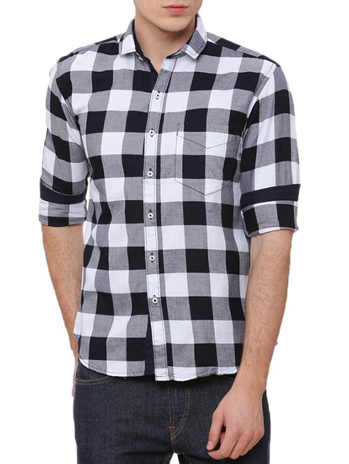 black checkered casual shirt - 14564372 - Standard Image - 1