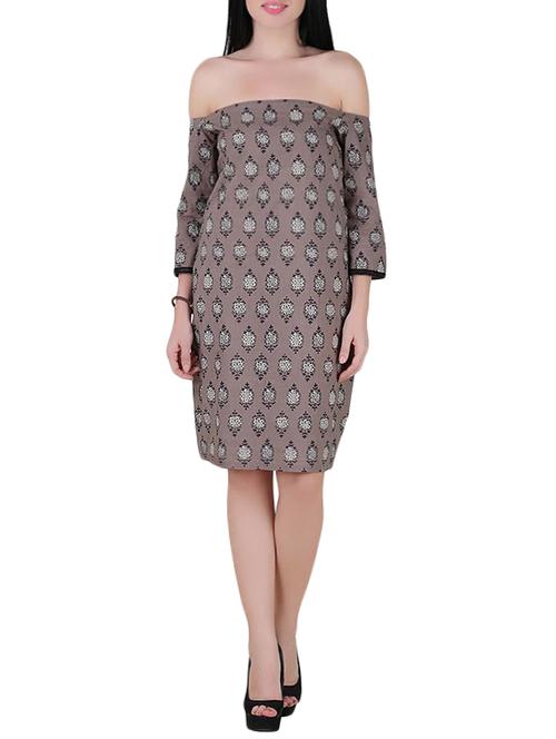 aida grey cotton printed dress - 14670916 - Standard Image - 1