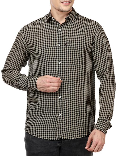 black linen casual shirt - 14743249 - Standard Image - 1