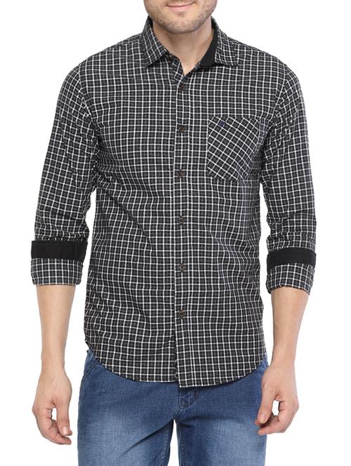 black cotton casual shirt - 14772621 - Standard Image - 1