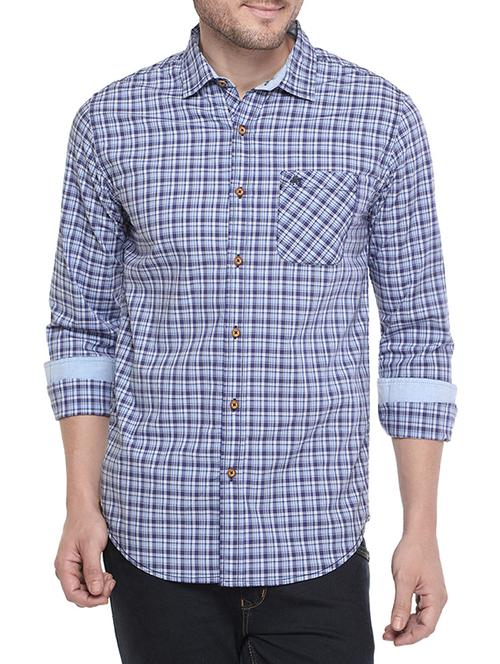 blue cotton casual shirt - 14772628 - Standard Image - 1