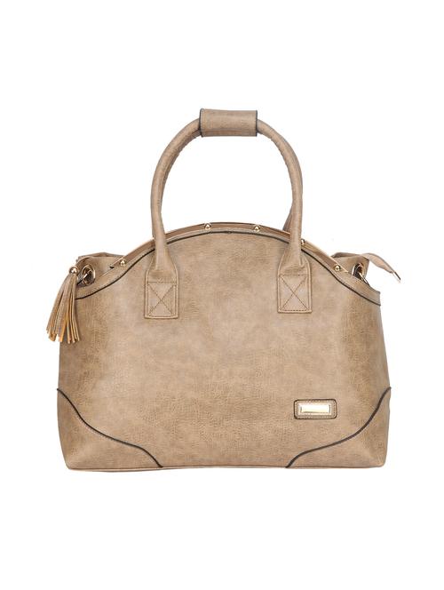 beige leatherette regular handbag - 14777220 - Standard Image - 1