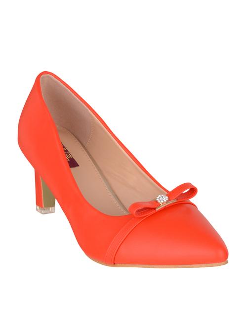 red fabric slip on pumps - 14847627 - Standard Image - 1