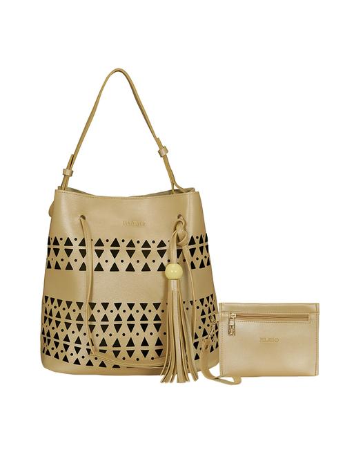 beige leatherette combo tote - 14993083 - Standard Image - 1