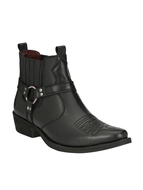 black leather slip on boot - 15001439 - Standard Image - 1