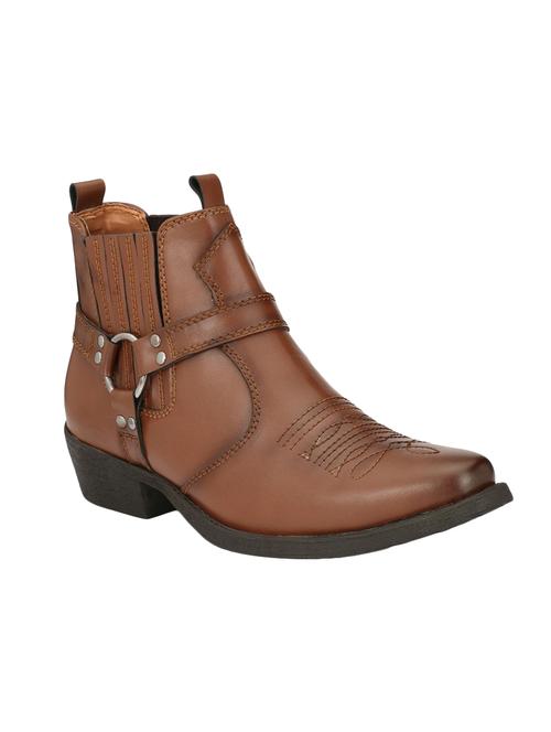 tan leather slip on boot - 15001440 - Standard Image - 1