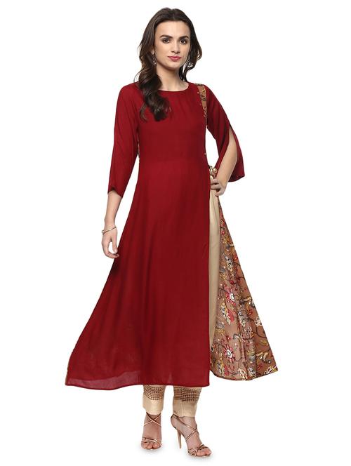 printed high slit kurta - 15015123 - Standard Image - 1