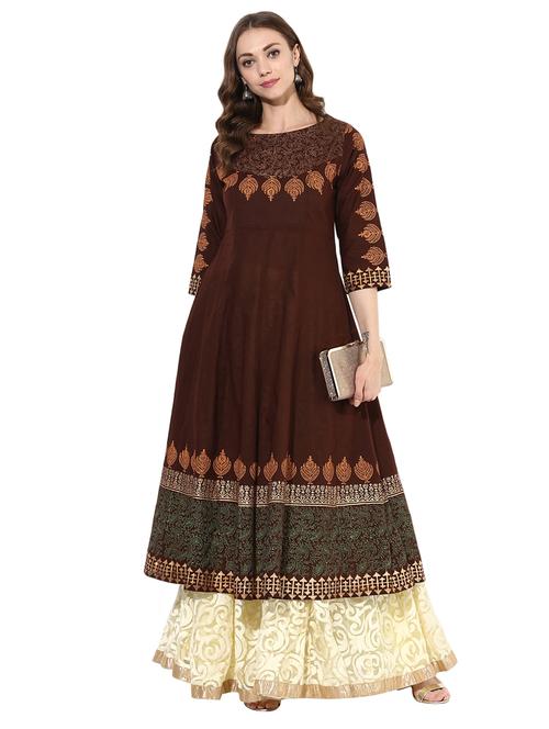printed anarkali kurta - 15026078 - Standard Image - 1