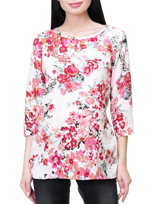 white printed casual top - 15036916 - Standard Image - 1