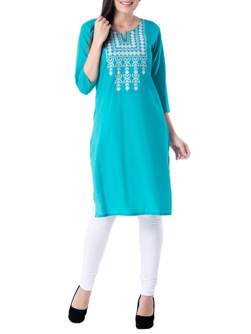 embroidered straight kurta - 15111416 - Standard Image - 1