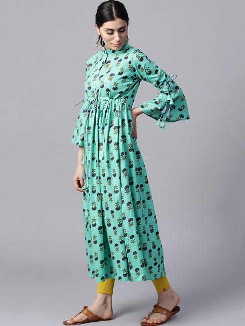 floral flared kurta - 15143371 - Standard Image - 1