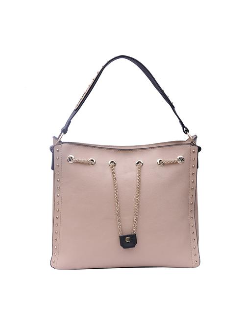 beige leatherette (pu) regular handbag - 15146369 - Standard Image - 1