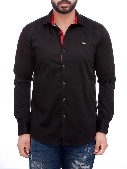 black cotton casual shirt - 15161246 - Very Small Image - 1