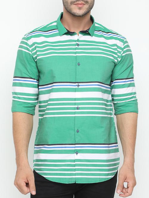 green cotton casual shirt - 15195859 - Standard Image - 1