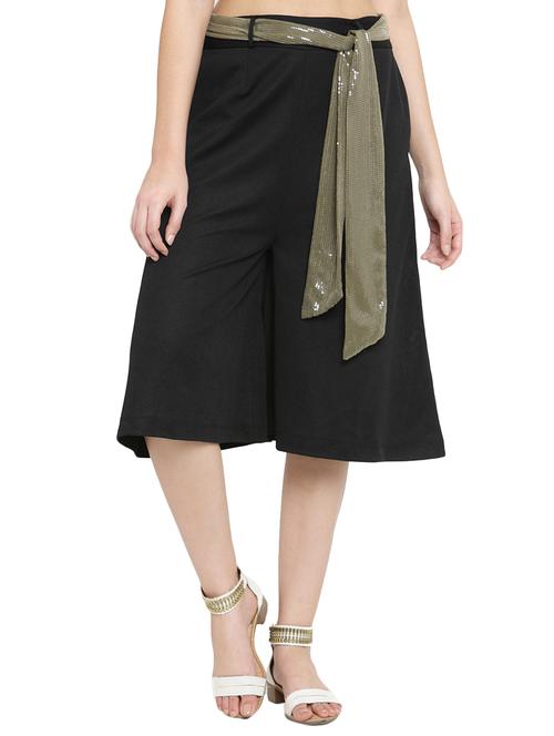 black solid culottes - 15206951 - Very Small Image - 1