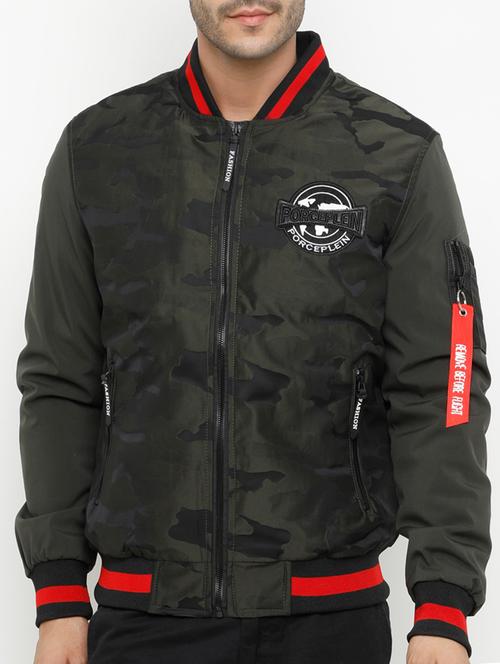 green polyester bomber jacket - 15207366 - Standard Image - 1