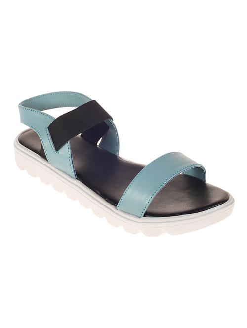 blue faux leather back strap sandals - 15213970 - Standard Image - 1
