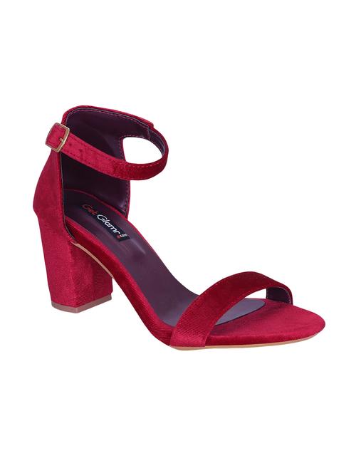 maroon ankle strap sandal - 15219216 - Standard Image - 1