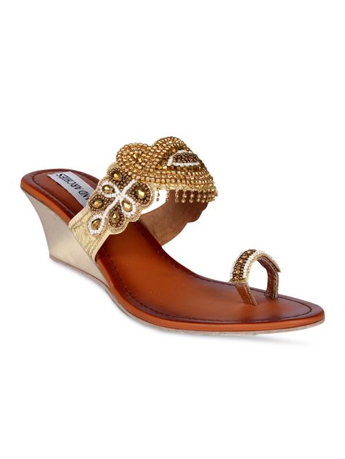 gold one toe wedge - 15249595 - Standard Image - 1
