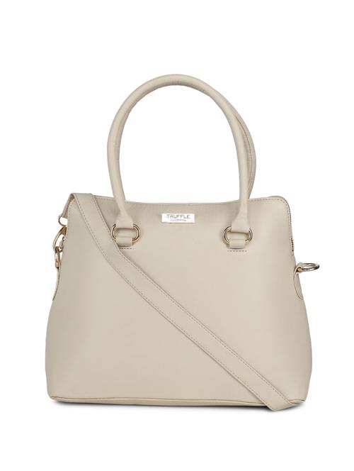beige leatherette (pu) regular handbag - 15272174 - Standard Image - 1