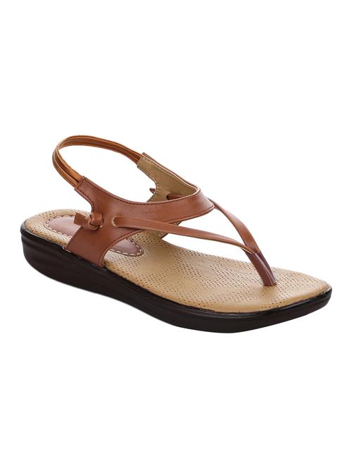 tan faux leather back strap sandals - 15285459 - Standard Image - 1