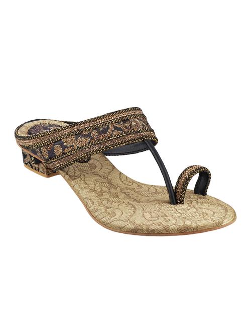 black faux leather one toe sandals - 15304999 - Standard Image - 1