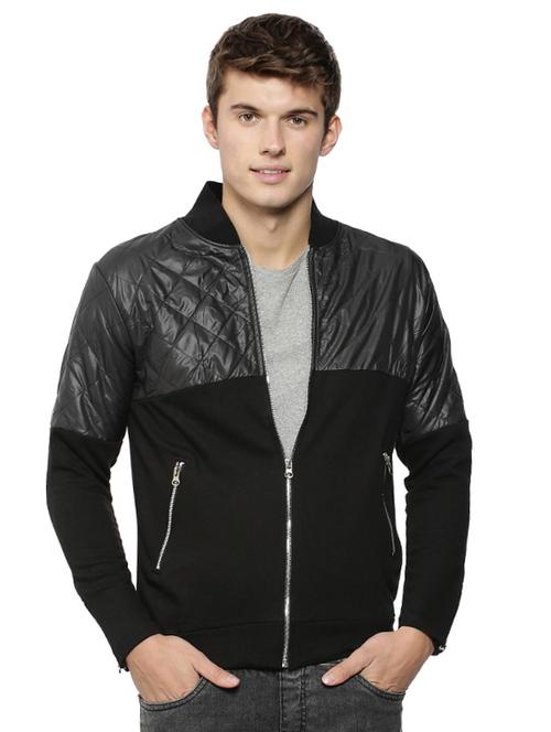 black cotton bomber jacket - 15443860 - Standard Image - 1