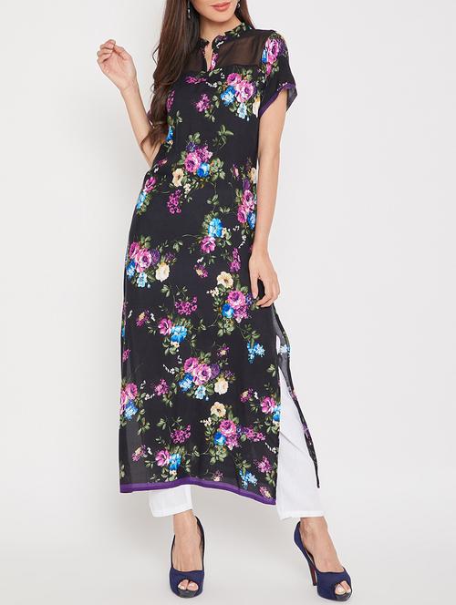straight floral kurta - 15458117 - Standard Image - 1