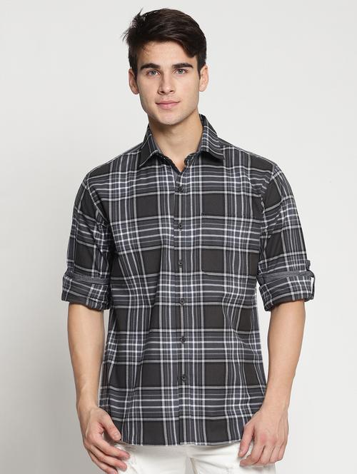 grey cotton casual shirt - 15497338 - Standard Image - 1