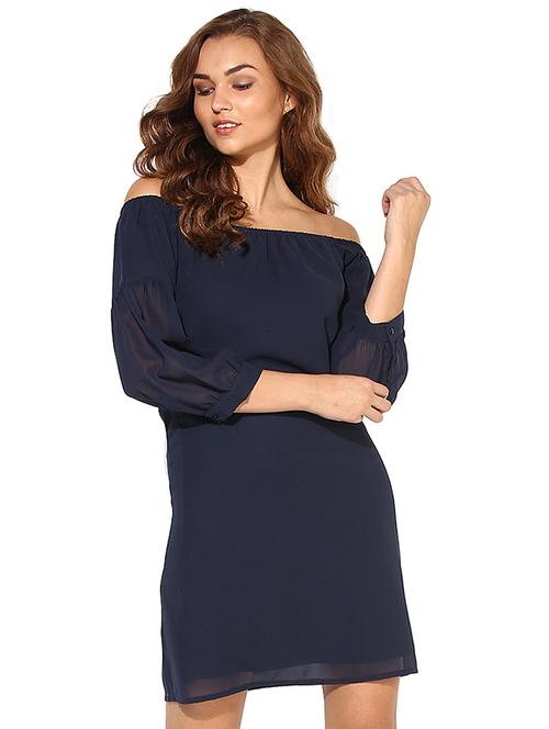 sheer sleeved detail off shoulder dress - 15576153 - Standard Image - 1