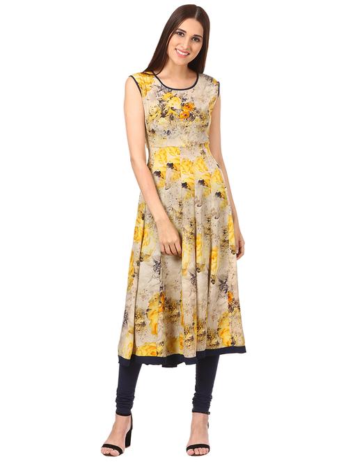 anarkali floral kurta - 15578406 - Standard Image - 1
