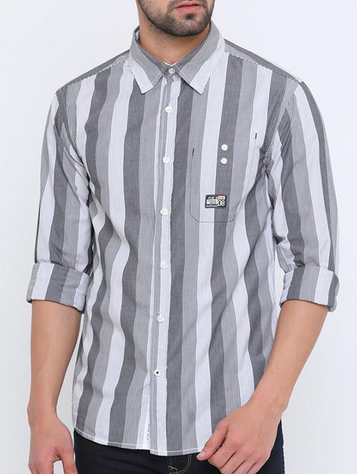 grey cotton casual shirt - 15580977 - Standard Image - 1