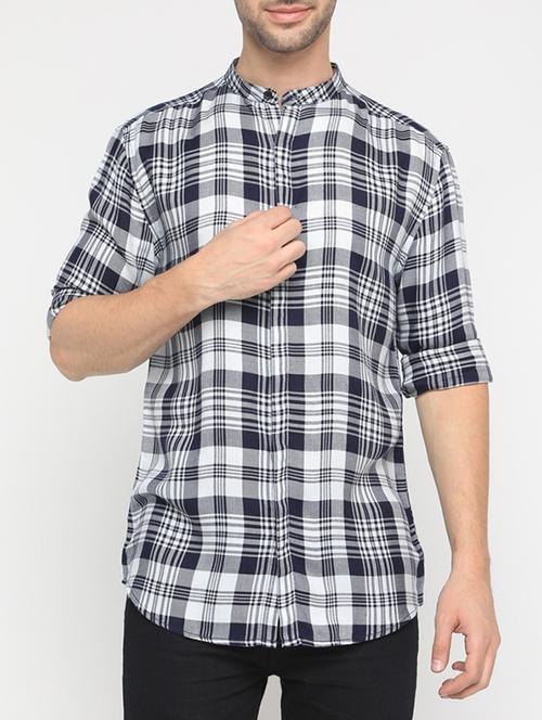 navy blue cotton casual shirt - 15582703 - Standard Image - 1